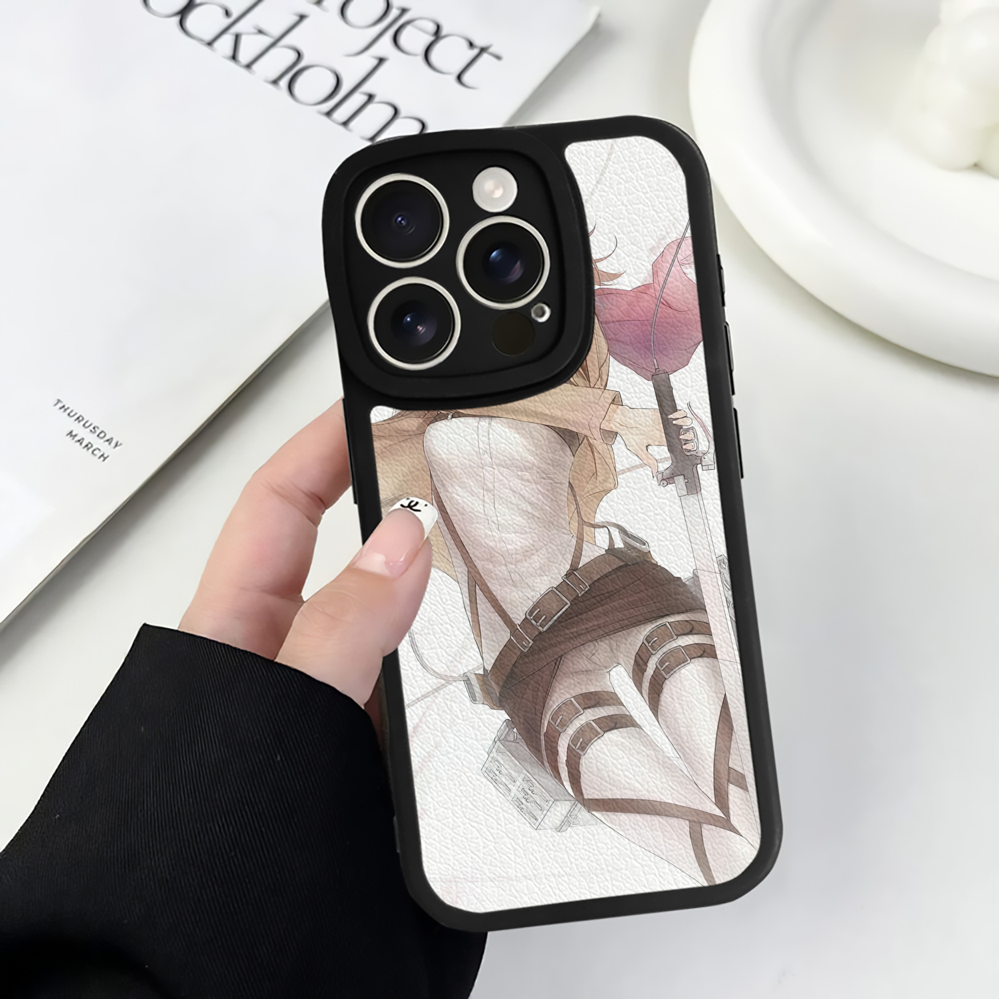 （画像用） 進撃の巨人 Attack on Titan 【iPhone 16シリーズ対応】シリコンスマホケース（レザー調） 材質：シリコン